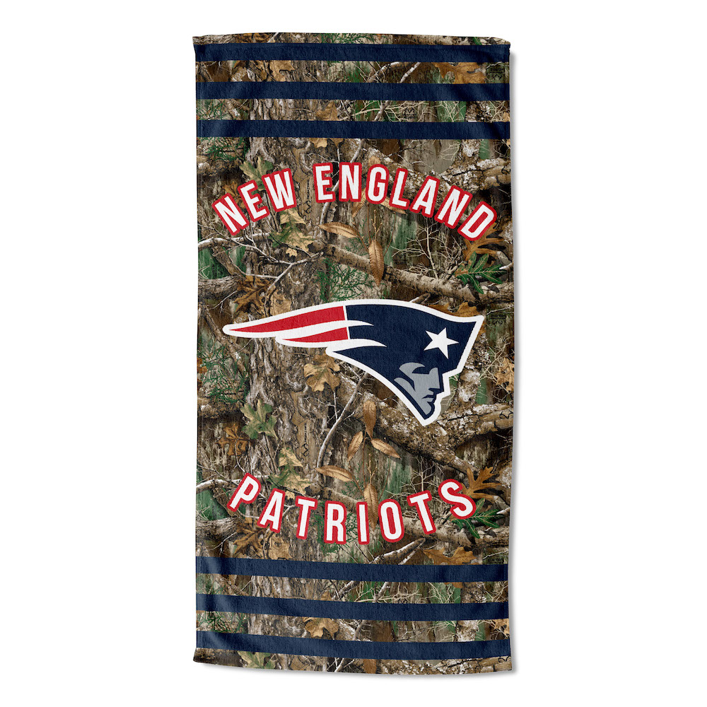 New England Patriots Real Tree Camo 30x60 Beach Towel