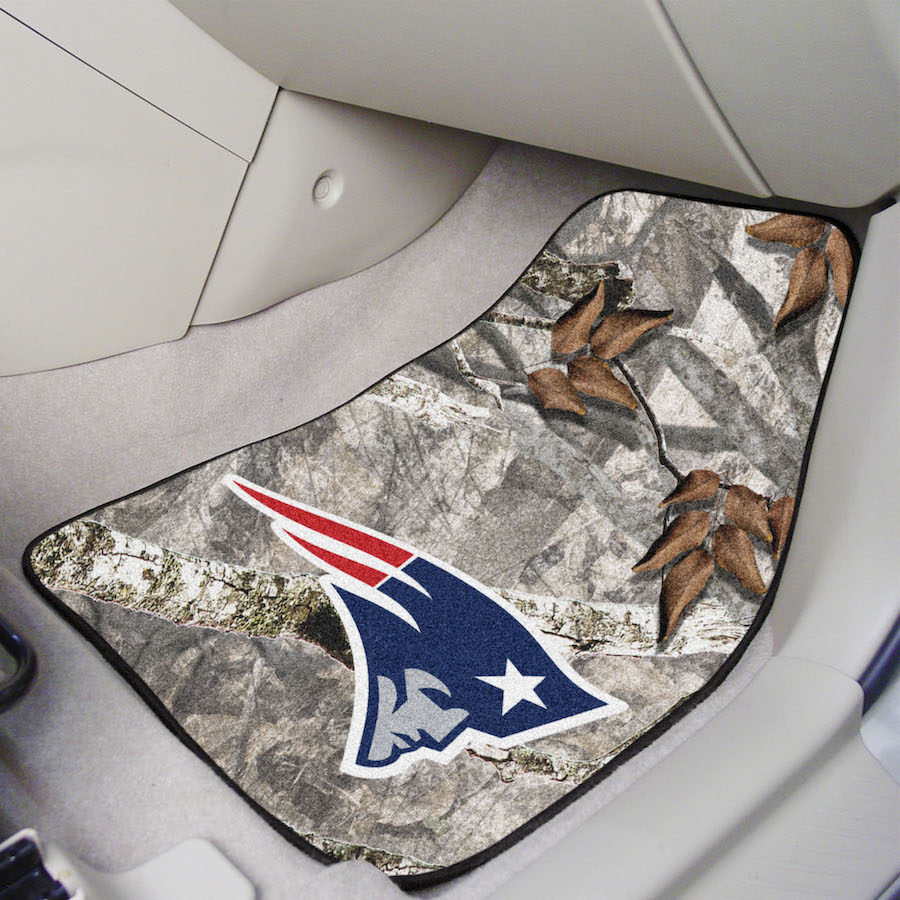 New England Patriots Carpeted Camouflage Car Floor Mats 18 x 27 inch