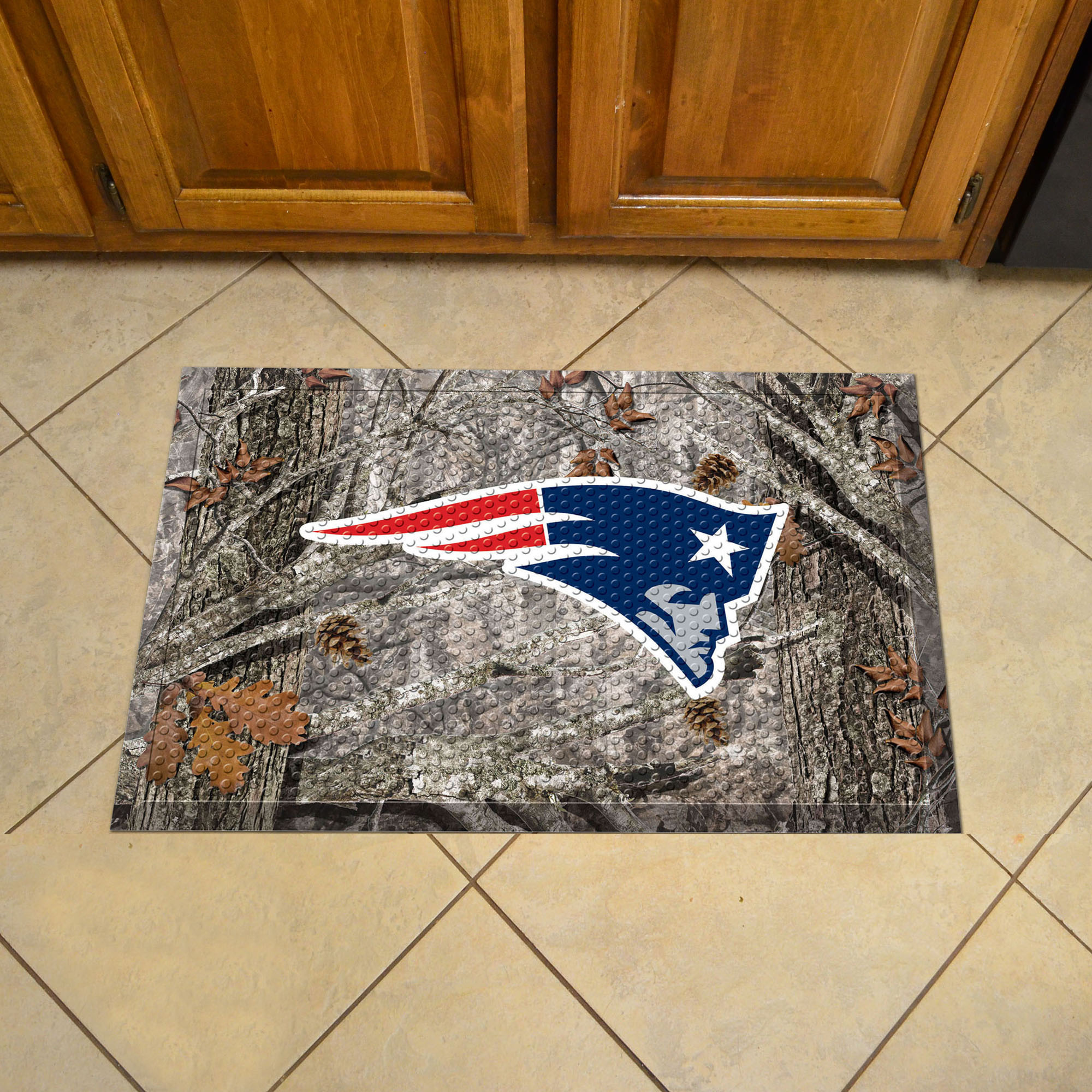 New England Patriots Camo Style SCRAPER Door Mat