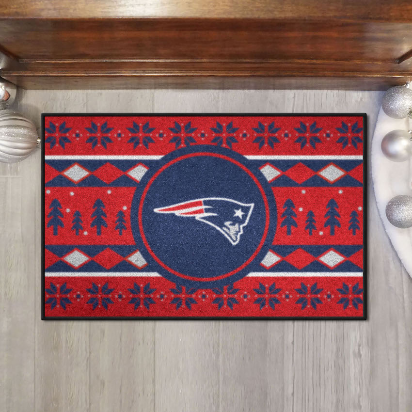 New England Patriots Holiday Sweater Themed 20 x 30 STARTER Floor Mat