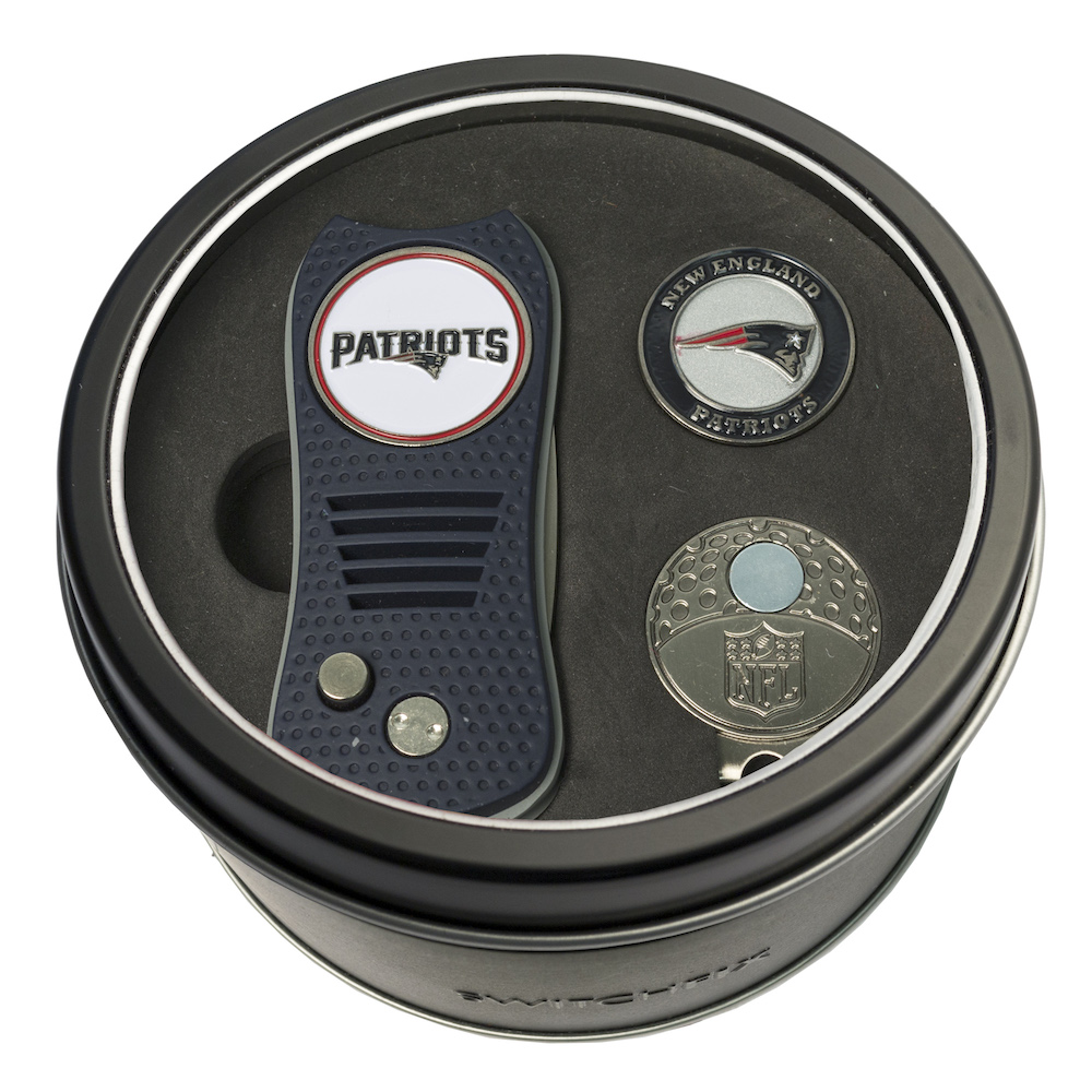 New England Patriots Switchblade Divot Tool Cap Clip and Ball Marker Gift Pack