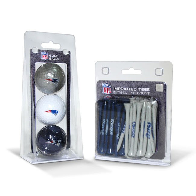 New England Patriots 3 Ball Pack and 50 Tee Pack