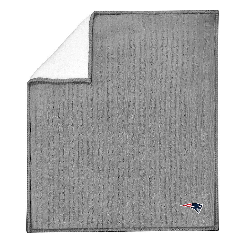 New England Patriots Knit Sweater Throw Blanket