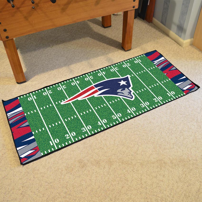 New England Patriots 30 x 72 Quick Snap Football Field Carpet Runner