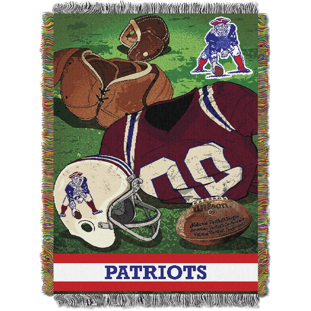 New England Patriots Commemorative VINTAGE Tapestry Throw