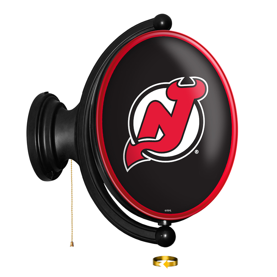 New Jersey Devils LED Rotating Wall Sign ~ OVAL