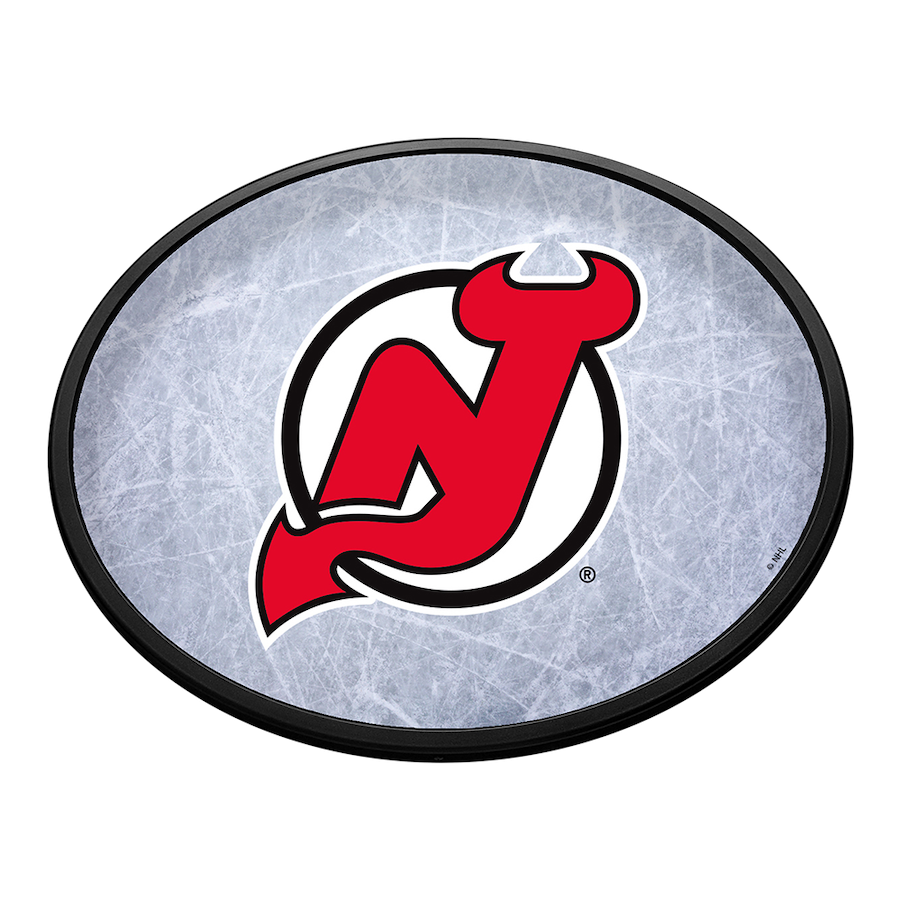 New Jersey Devils Slimline Oval LED Wall Sign ~ ICE RINK