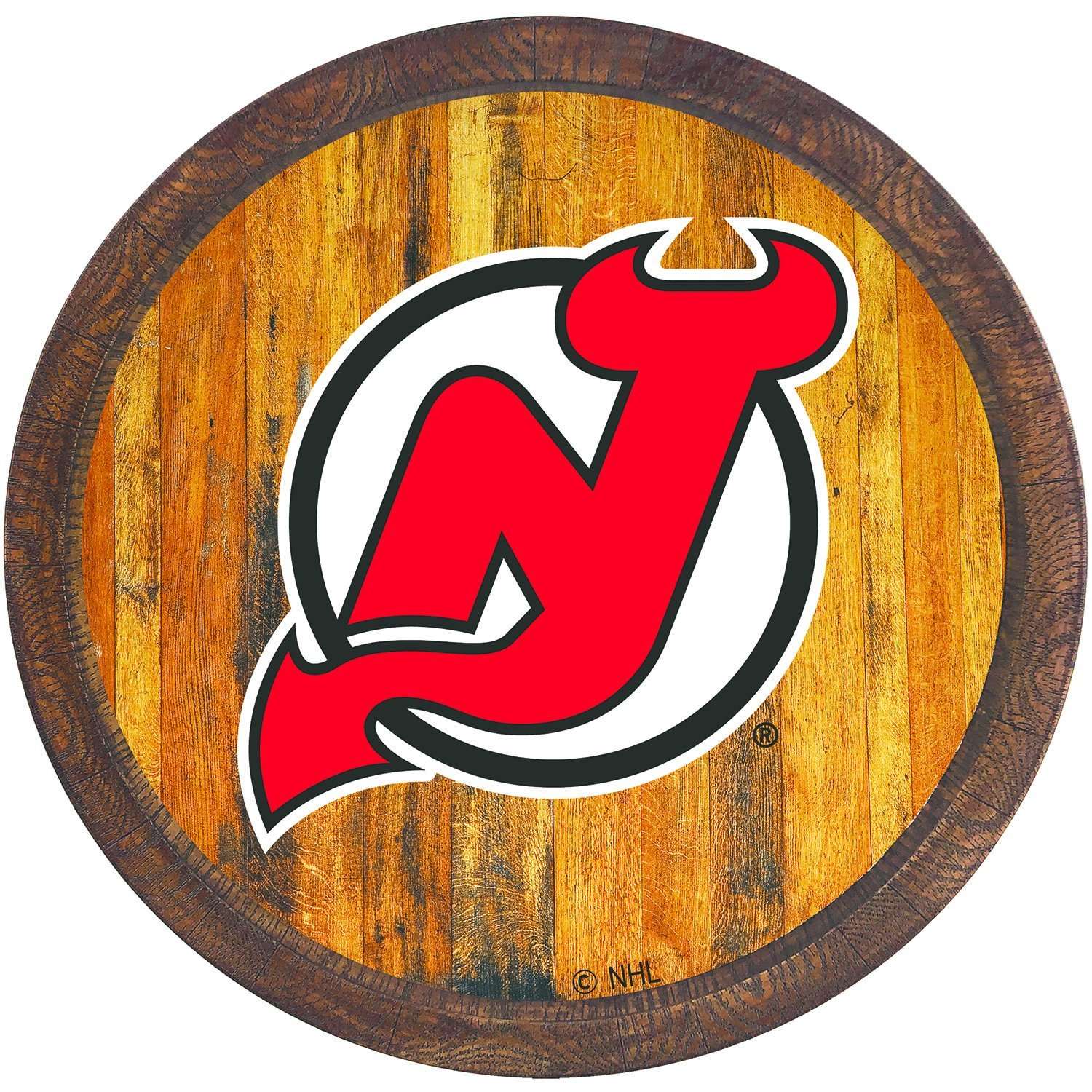 New Jersey Devils FAUX Barrel Top Sign