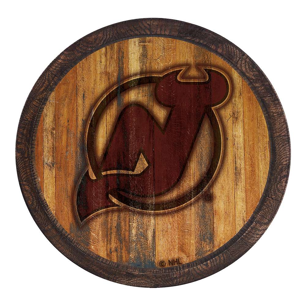 New Jersey Devils Branded FAUX Barrel Top Sign