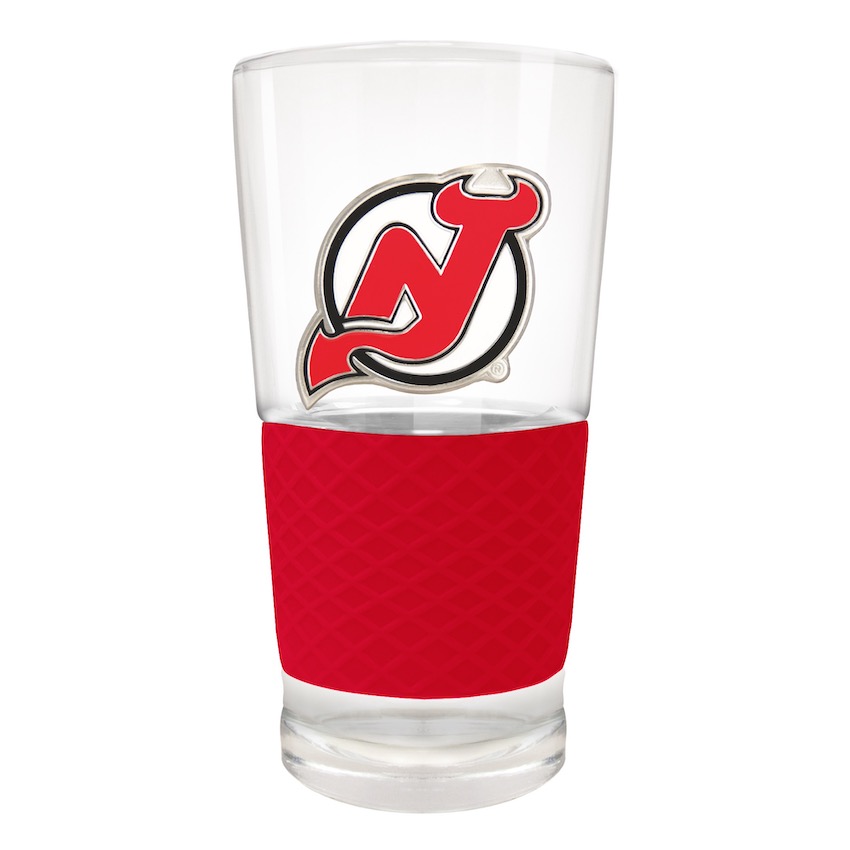 New Jersey Devils 22 oz Pilsner Glass with Silicone Grip