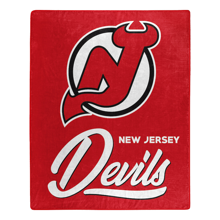 New Jersey Devils Plush Fleece Raschel Blanket 50 x 60