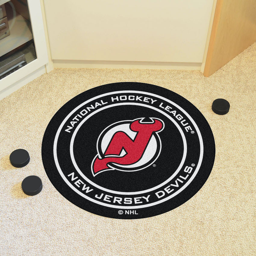 New Jersey Devils Round Hockey Puck Mat