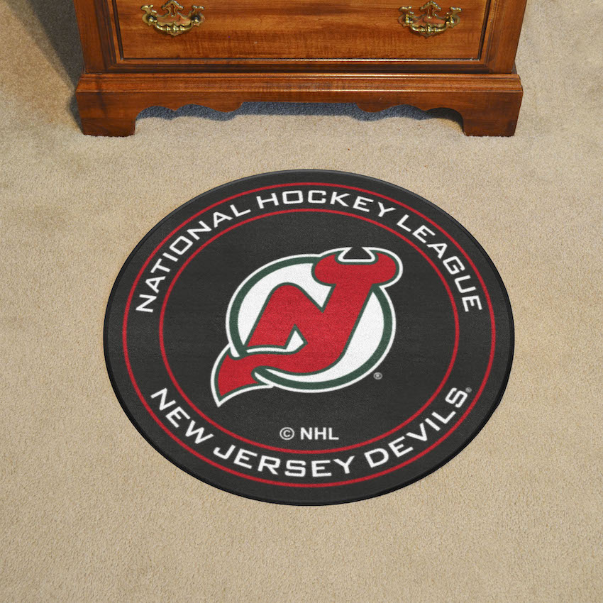 New Jersey Devils Vintage Puck Mat - Throwback Logo