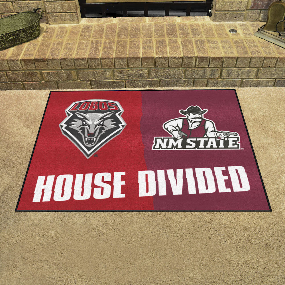 NCAA House Divided Rivalry Rug New Mexico Lobos - New Mexico State Aggies