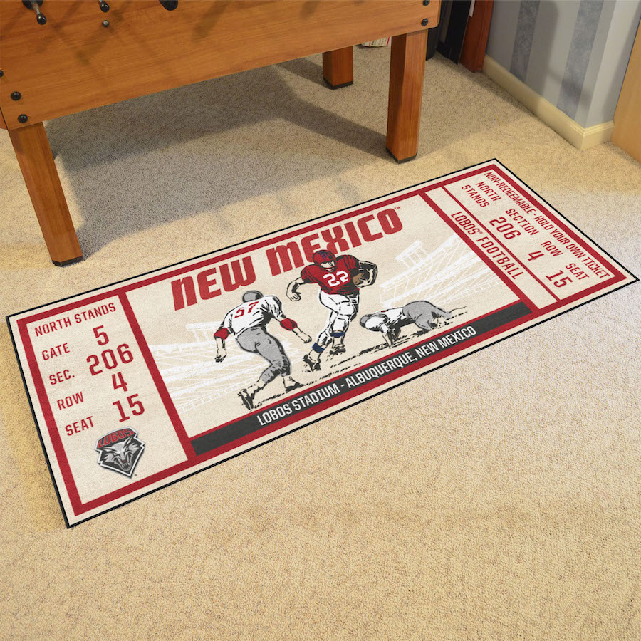 New Mexico Lobos 30 x 72 Game Ticket Carpet Runner