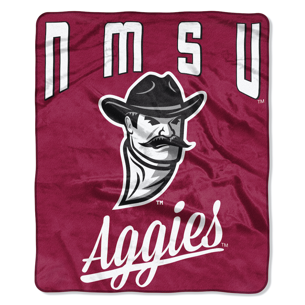 New Mexico State Aggies Plush Fleece Raschel Blanket 50 x 60