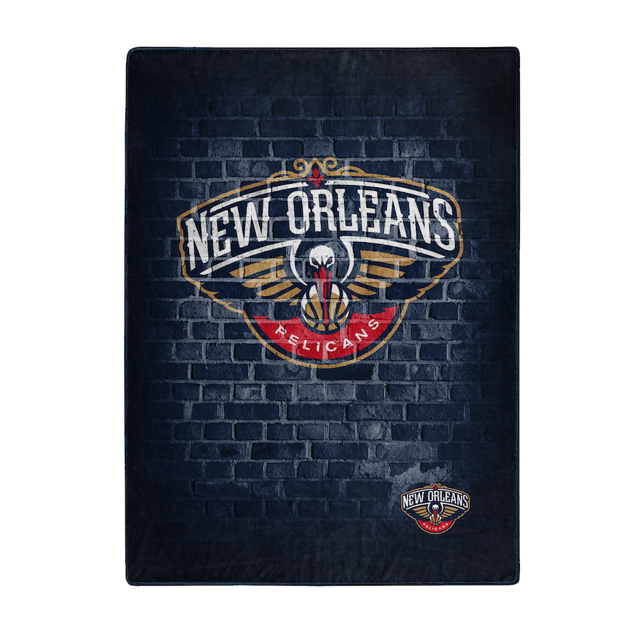 New Orleans Pelicans Large Plush Fleece Raschel Blanket 60 x 80