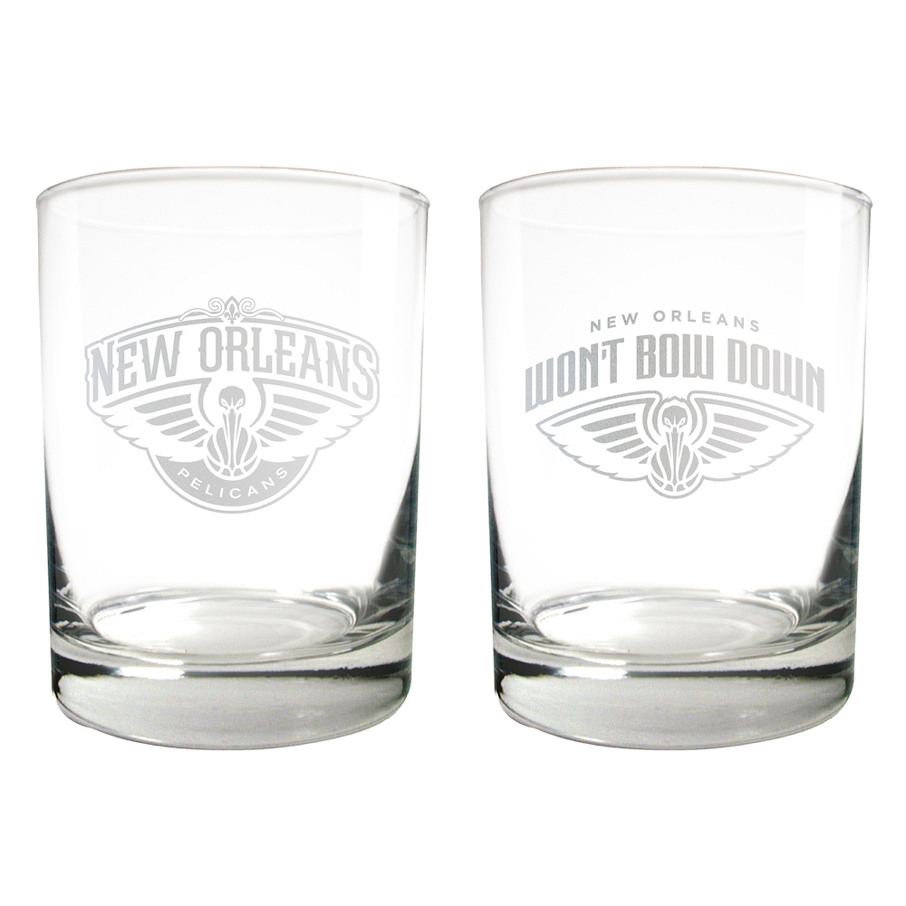 New Orleans Pelicans 2pc Rocks Glass Set