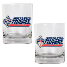 New Orleans Pelicans NBA Logo 2pc Rocks Glass Set