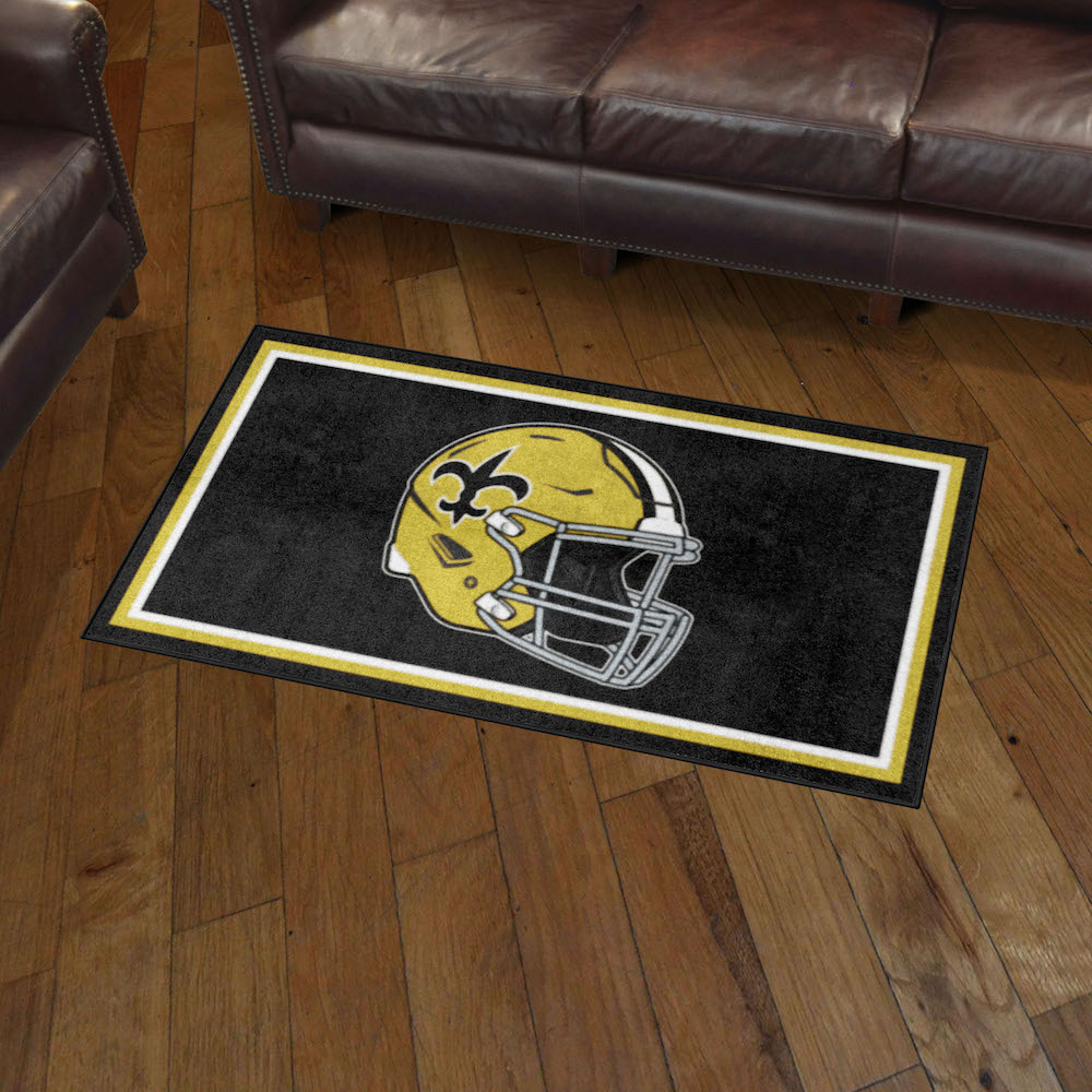 New Orleans Saints 3x5 Area Rug - Throwback Helmet Logo