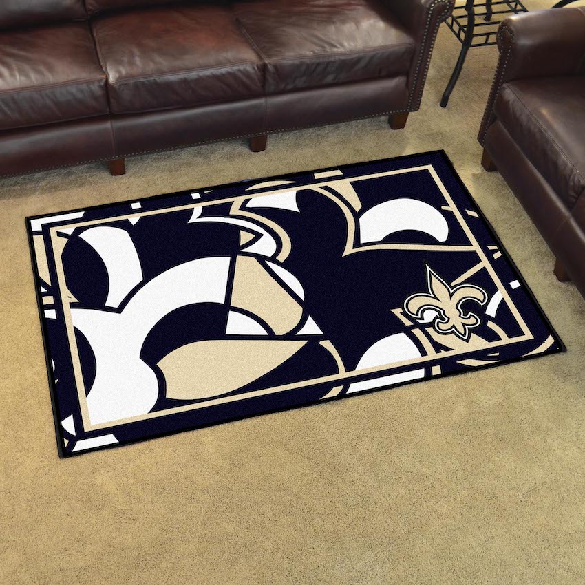 New Orleans Saints 4x6 Quick Snap Area Rug