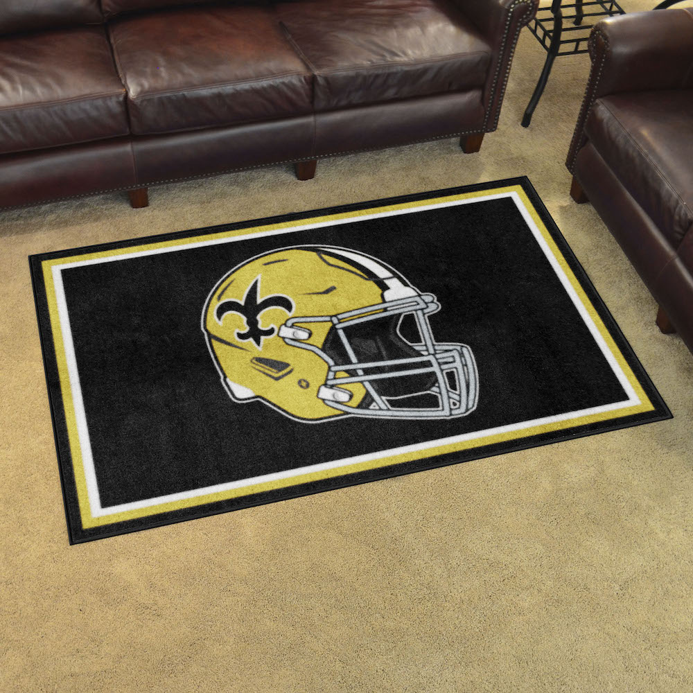 New Orleans Saints 4x6 Area Rug - Throwback Helmet Logo