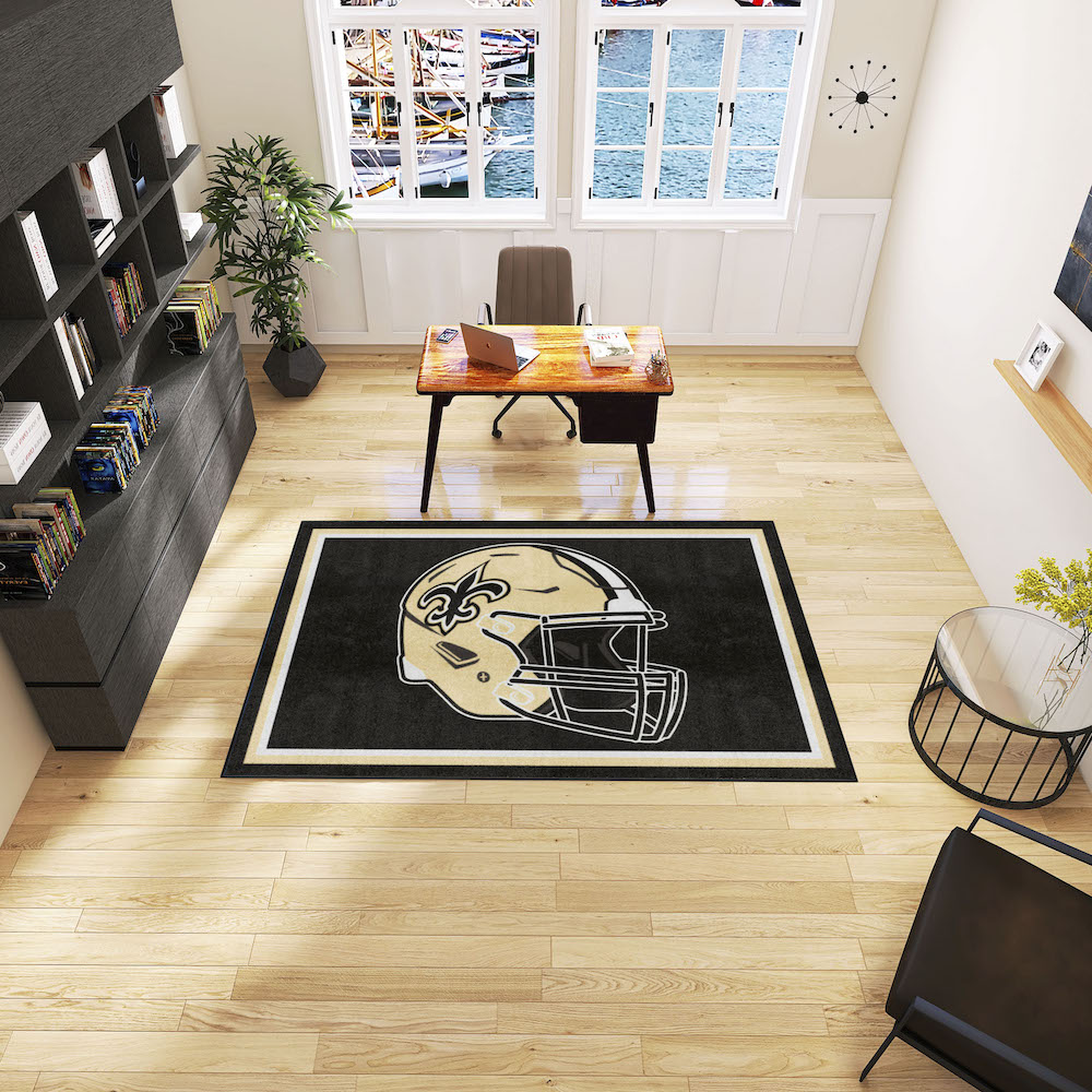 New Orleans Saints 5x8 Area Rug - Helmet Logo