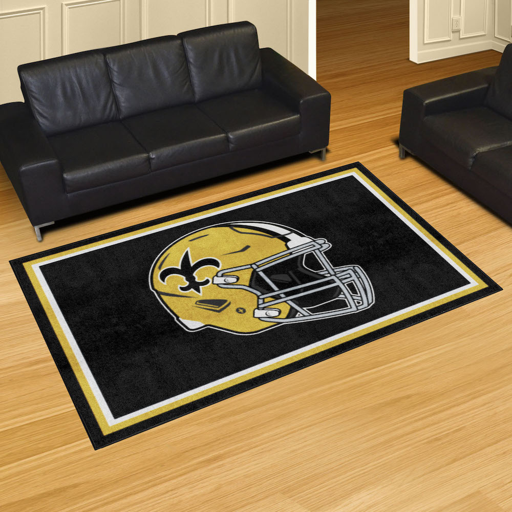 New Orleans Saints 5x8 Area Rug - Throwback Helmet Logo