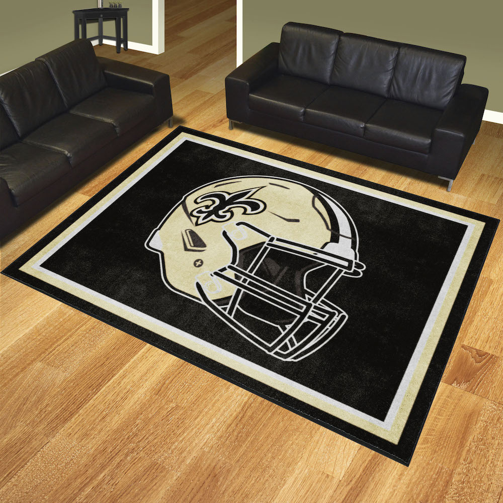 New Orleans Saints Ultra Plush 8x10 Area Rug - Helmet Logo