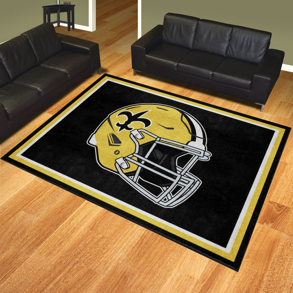 New Orleans Saints Ultra Plush 8x10 Area Rug - Throwback Helmet Logo