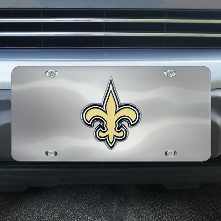 New Orleans Saints Stainless Steel Die-cast License Plate