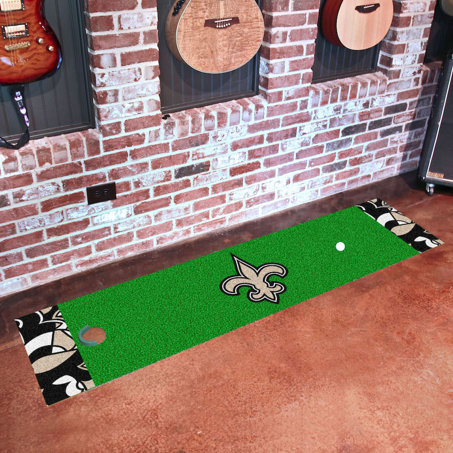 New Orleans Saints NFL X-FIT Putting Green Mat 18 x 72