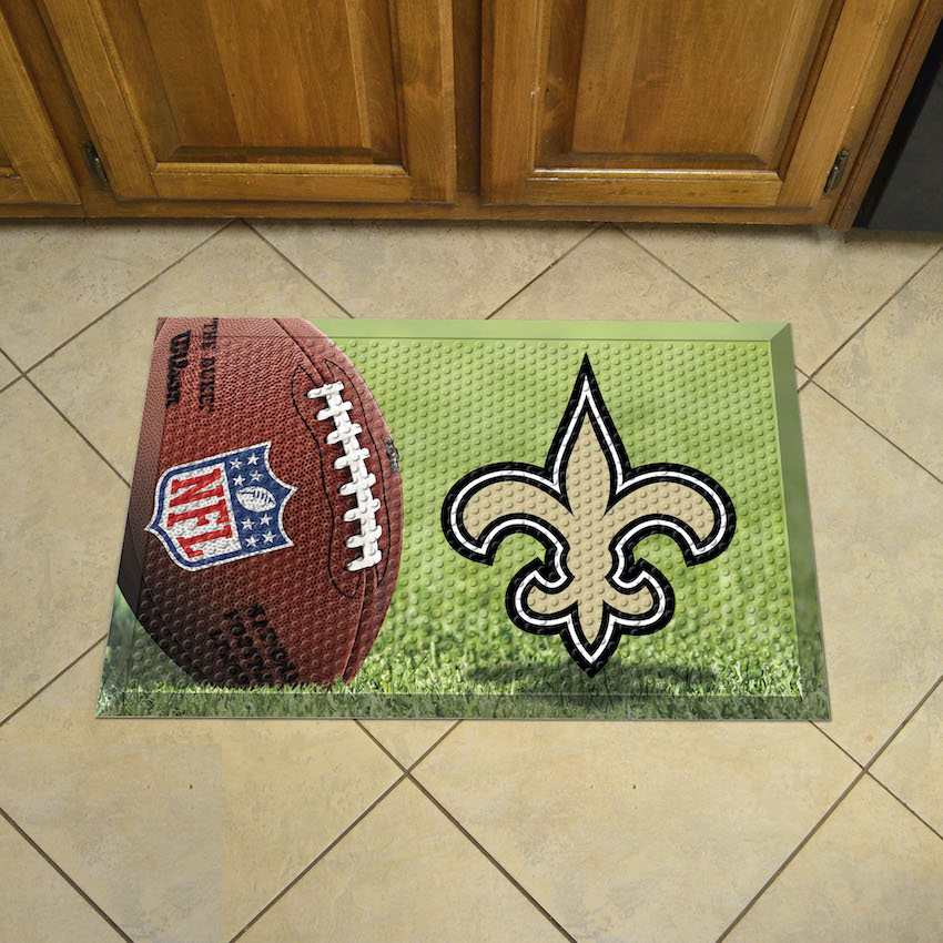 New Orleans Saints Ball Style SCRAPER Door Mat