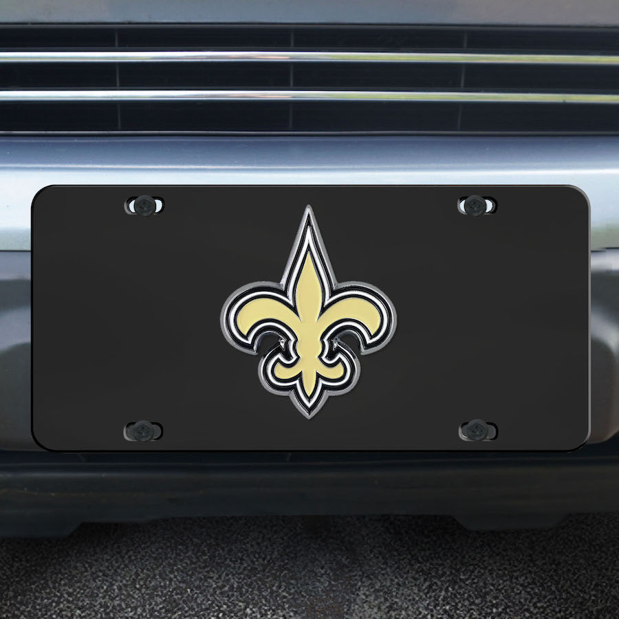 New Orleans Saints Black Die-cast License Plate