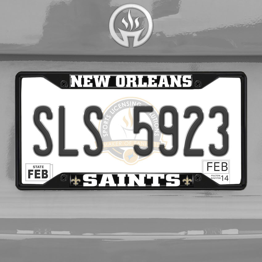 New Orleans Saints Black License Plate Frame