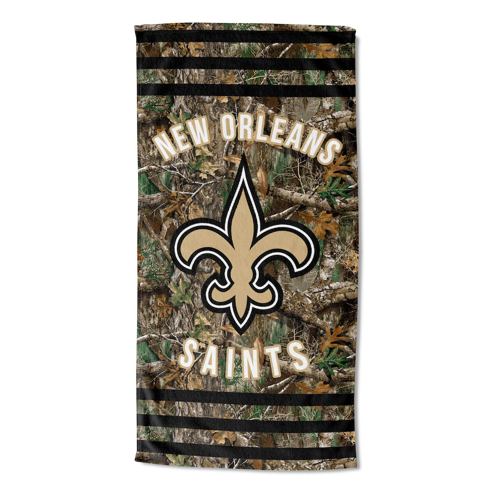 New Orleans Saints Real Tree Camo 30x60 Beach Towel