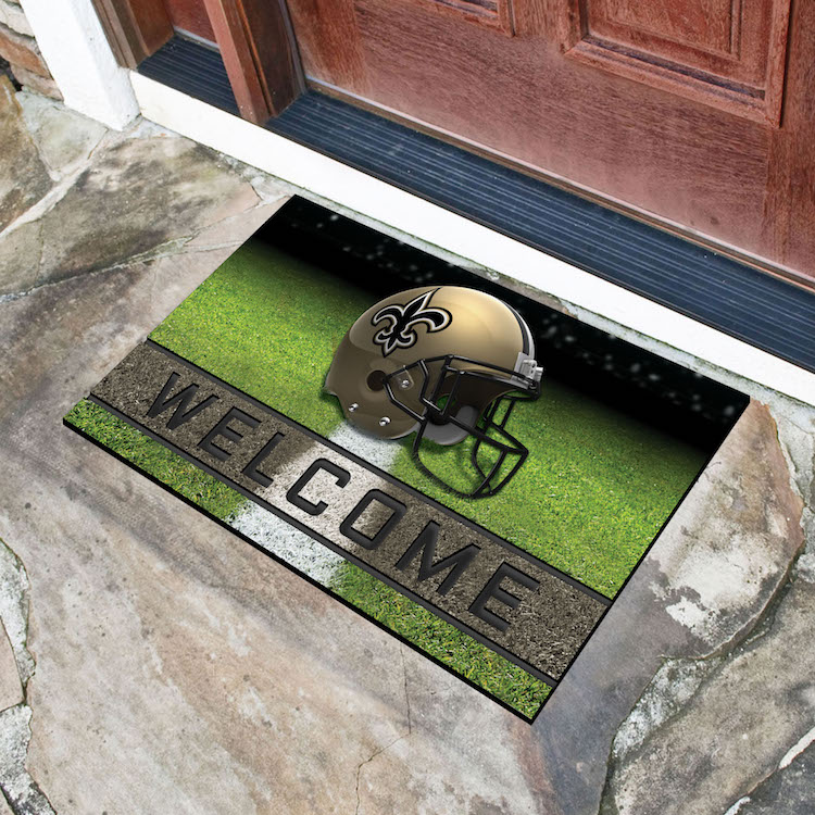 New Orleans Saints Recycled Crumb Rubber Door Mat