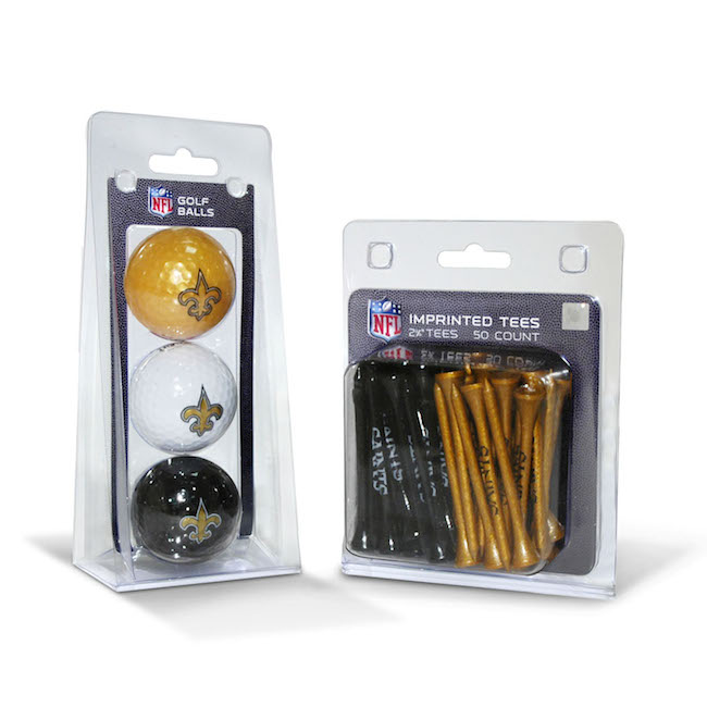 New Orleans Saints 3 Ball Pack and 50 Tee Pack