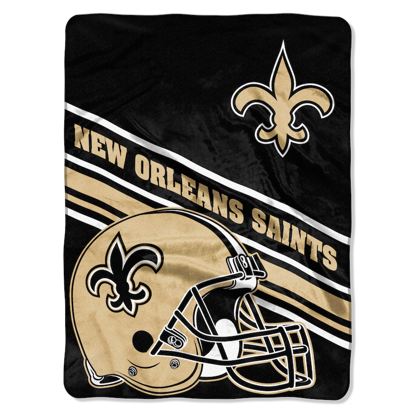 New Orleans Saints Large Plush Fleece Raschel Blanket 60 x 80