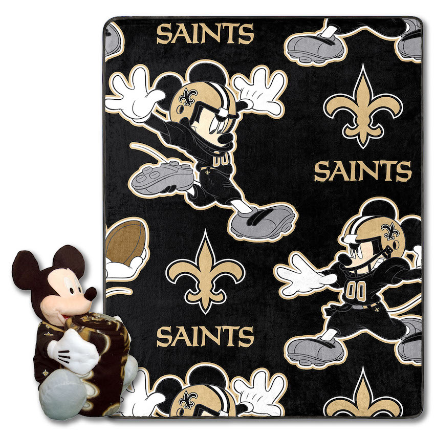 New Orleans Saints Disney Mickey Mouse Hugger and Silk Blanket Set