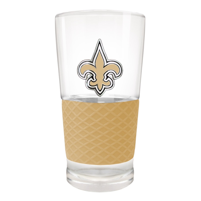 New Orleans Saints 22 oz Pilsner Glass with Silicone Grip