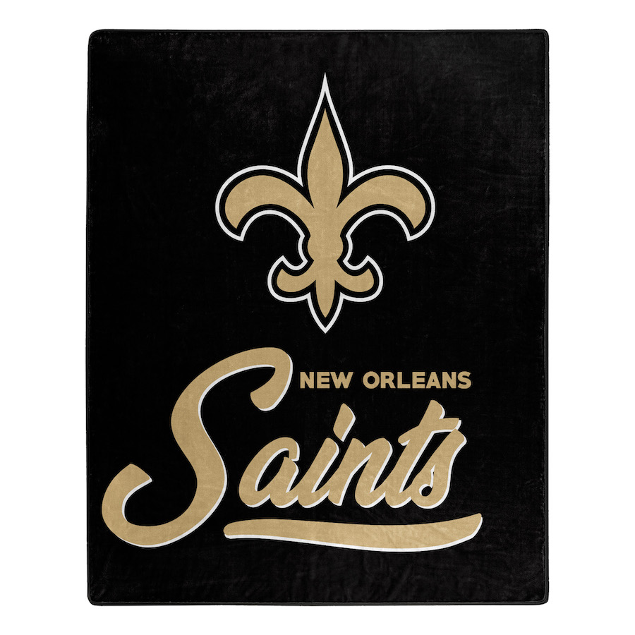 New Orleans Saints Plush Fleece Raschel Blanket 50 x 60