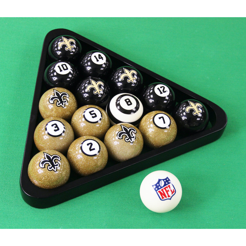 New Orleans Saints Billiard Ball Set with Numbers