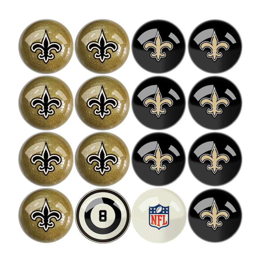 New Orleans Saints Billiard Ball Set with Numbers