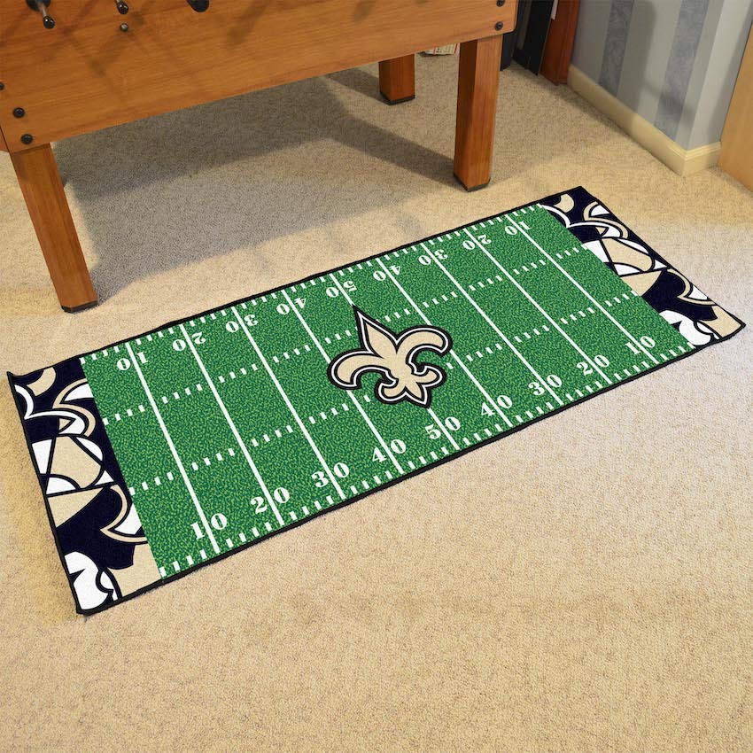 New Orleans Saints 30 x 72 Quick Snap Football Field Carpet Runner