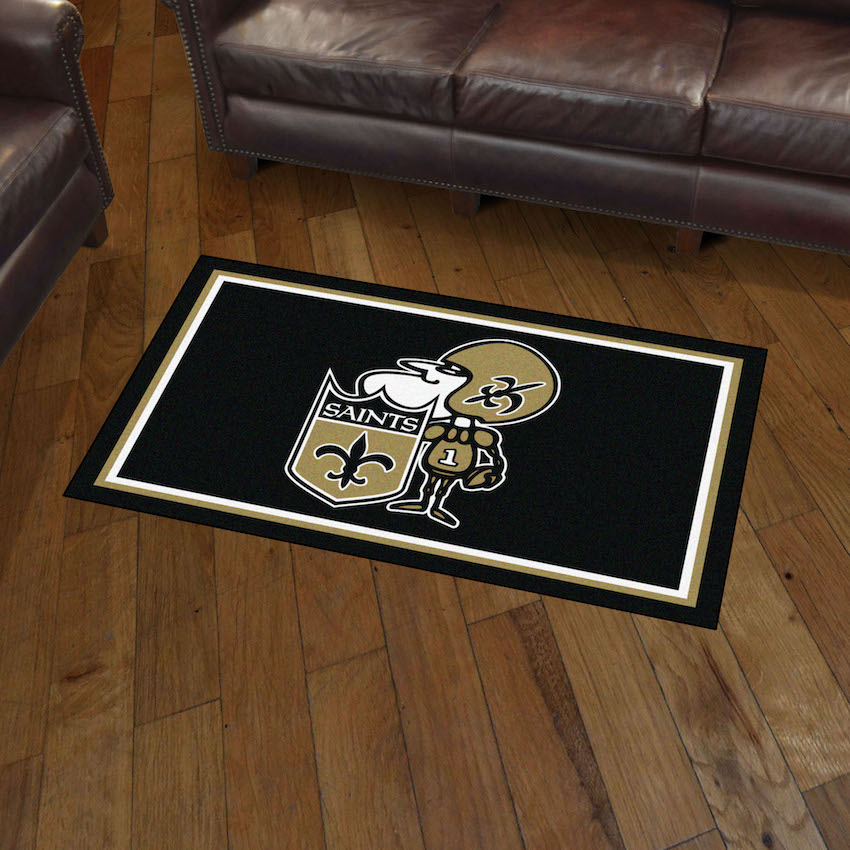 New Orleans Saints Vintage 3x5 Area Rug Throwback Logo