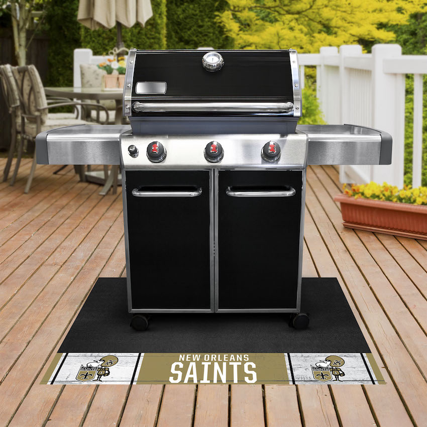 New Orleans Saints Vintage NFL Grill Mat Throwback Logo