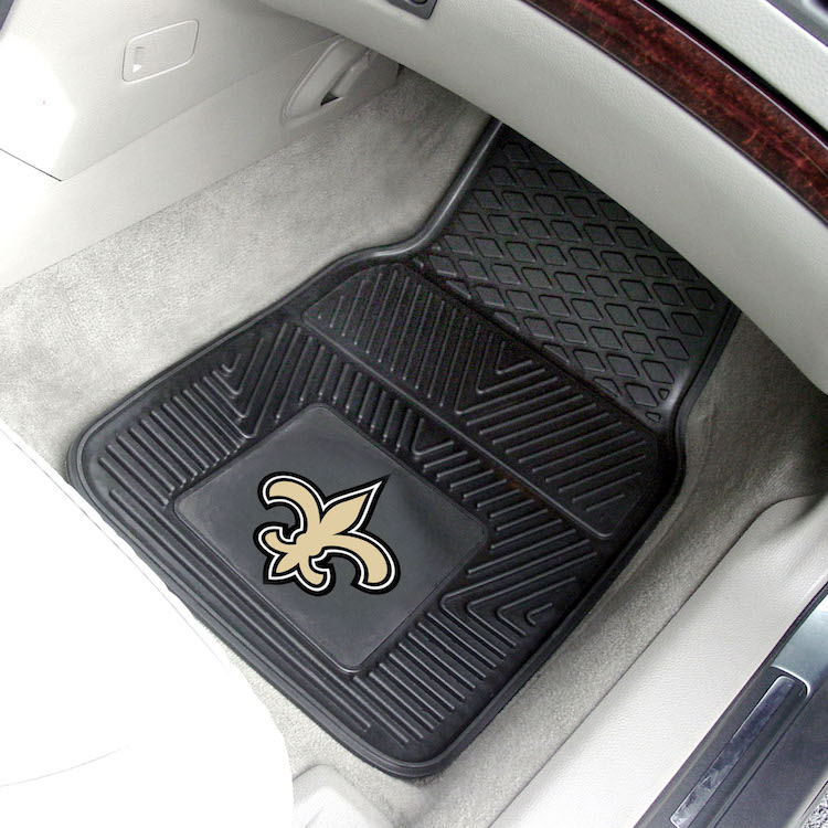 New Orleans Saints Car Floor Mats 18 x 27 Heavy Duty Vinyl Pair