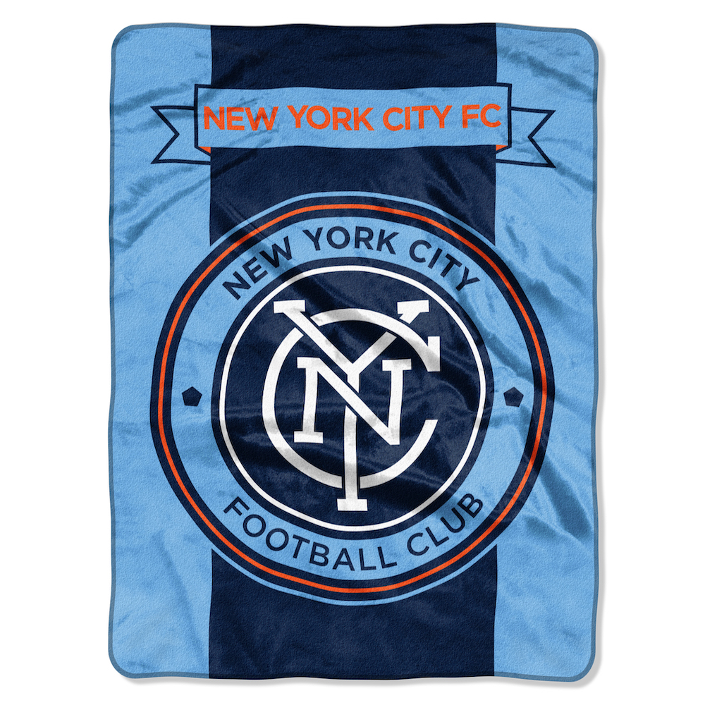 New York City FC Large Plush Fleece Raschel Blanket 60 x 80