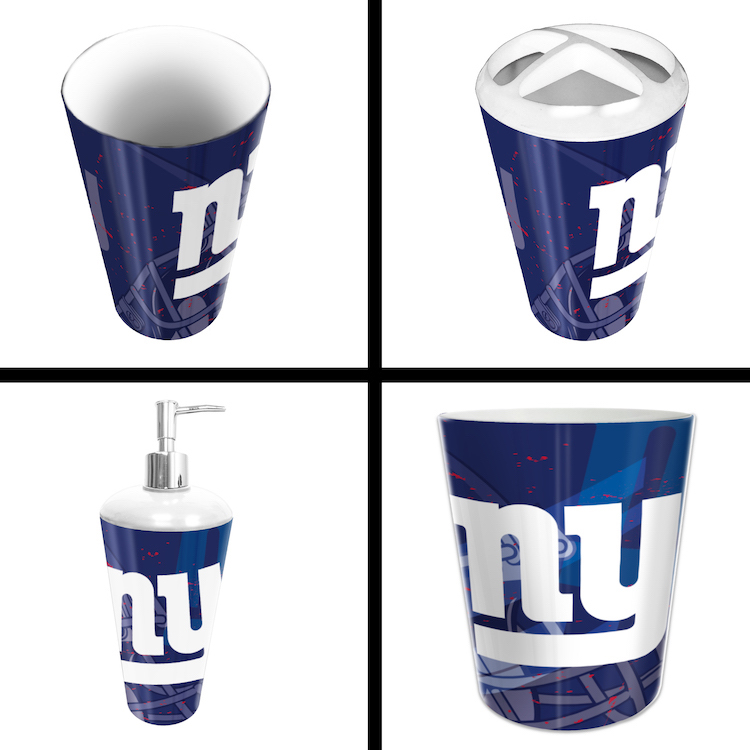 New York Giants 4 Piece Bathroom Accessory Set